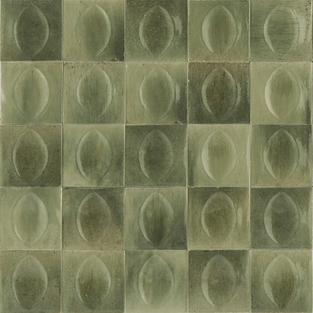 Tesoro 4" x 4" Gleeze Pressed Glossy 3D Egg Deco Porcelain Tile