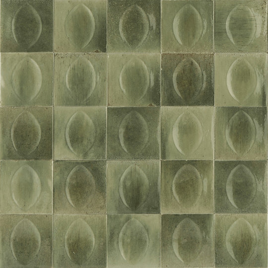 Tesoro 4" x 4" Gleeze Pressed Glossy 3D Egg Deco Porcelain Tile