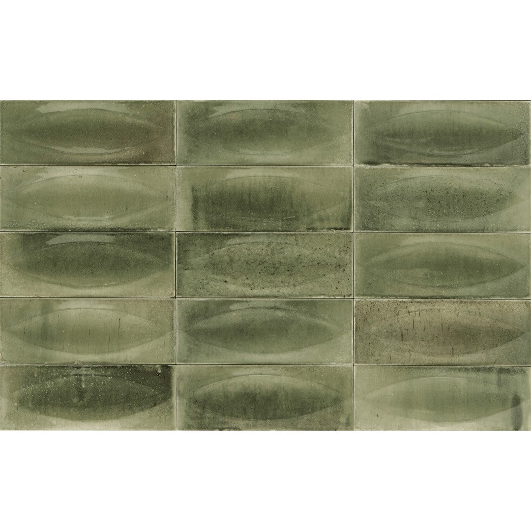 Tesoro 3" x 8" Gleeze Pressed Glossy 3D Eye Deco Porcelain Tile