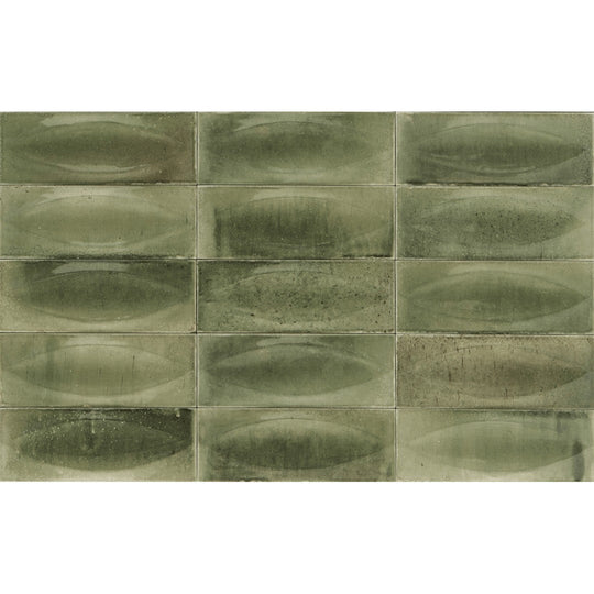 Tesoro 3" x 8" Gleeze Pressed Glossy 3D Eye Deco Porcelain Tile