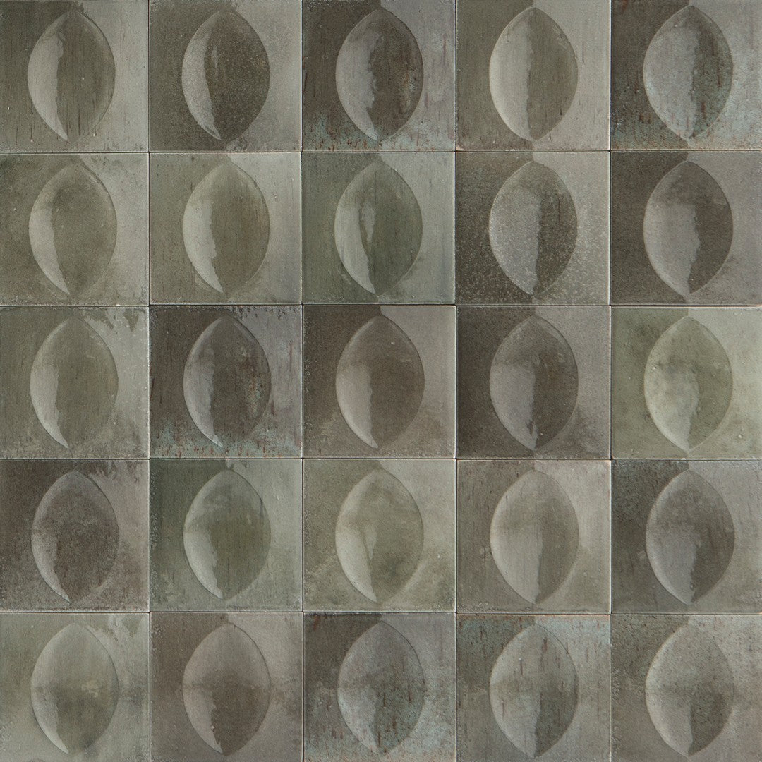 Tesoro 4" x 4" Gleeze Pressed Glossy 3D Egg Deco Porcelain Tile