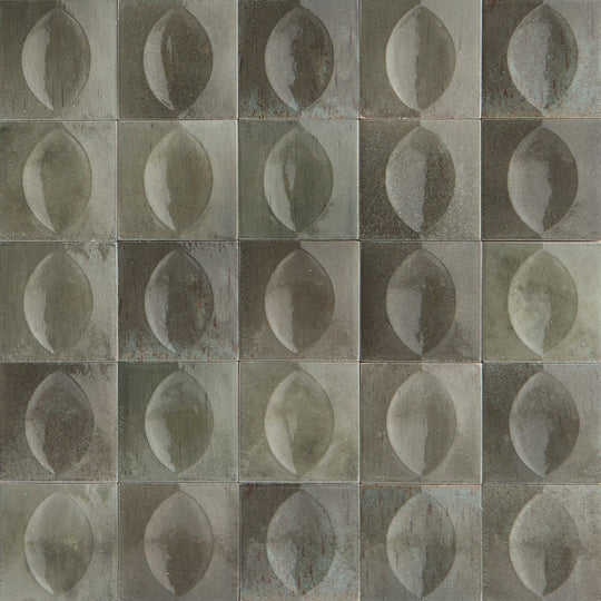 Tesoro 4" x 4" Gleeze Pressed Glossy 3D Egg Deco Porcelain Tile