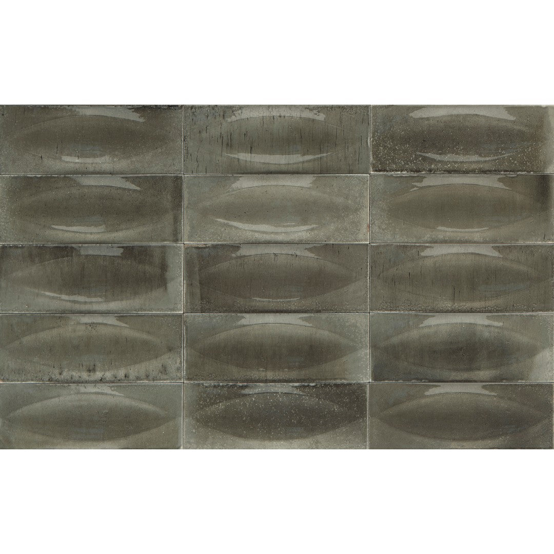 Tesoro 3" x 8" Gleeze Pressed Glossy 3D Eye Deco Porcelain Tile
