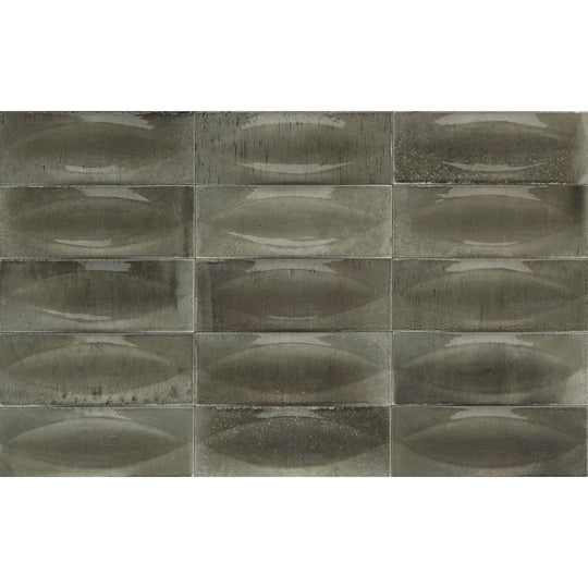Tesoro 3" x 8" Gleeze Pressed Glossy 3D Eye Deco Porcelain Tile