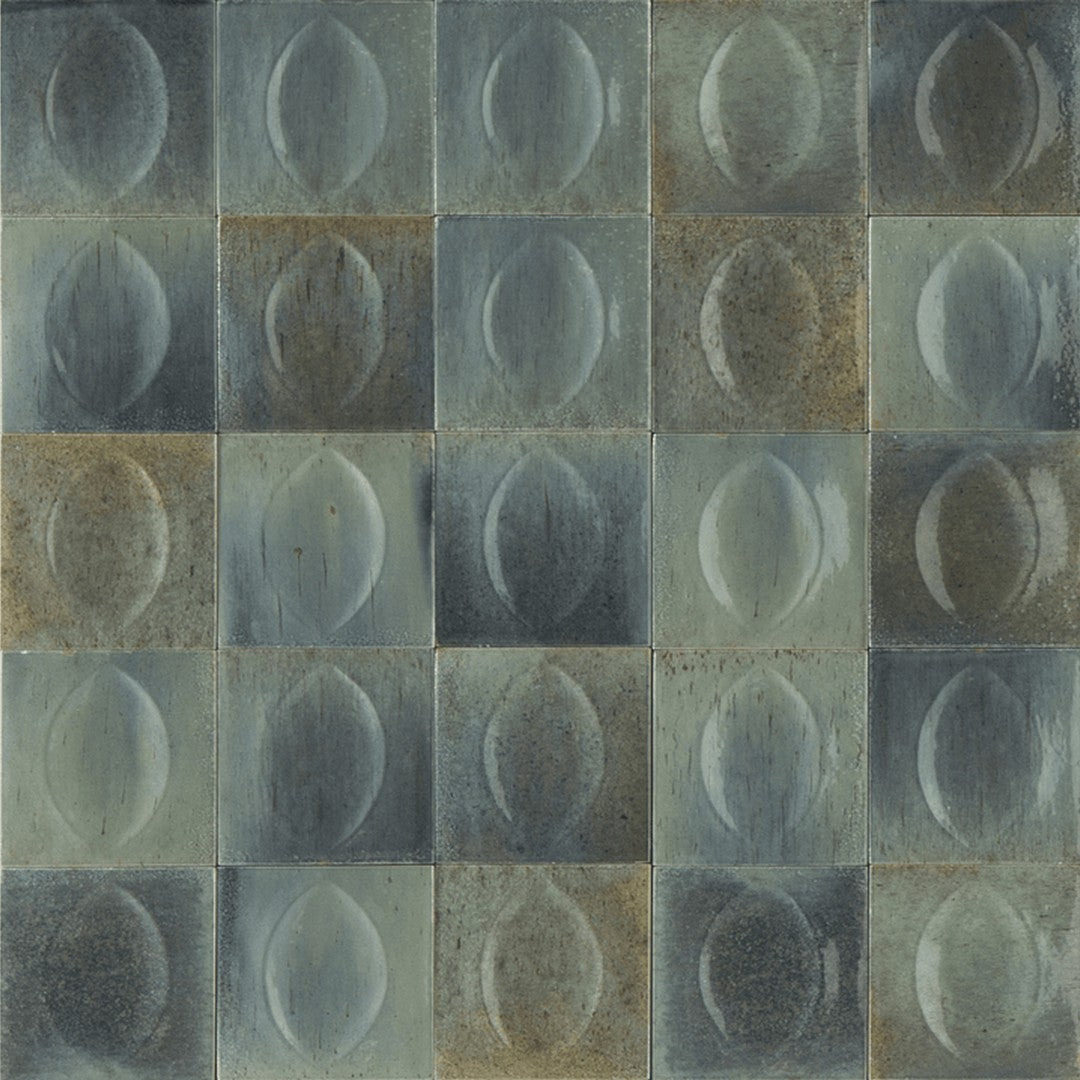 Tesoro 4" x 4" Gleeze Pressed Glossy 3D Egg Deco Porcelain Tile