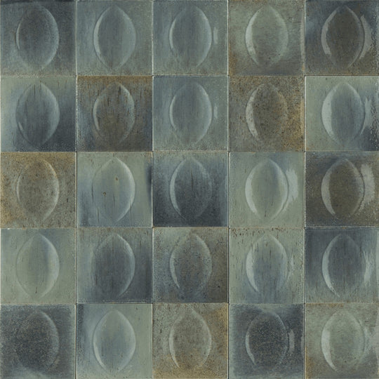 Tesoro 4" x 4" Gleeze Pressed Glossy 3D Egg Deco Porcelain Tile