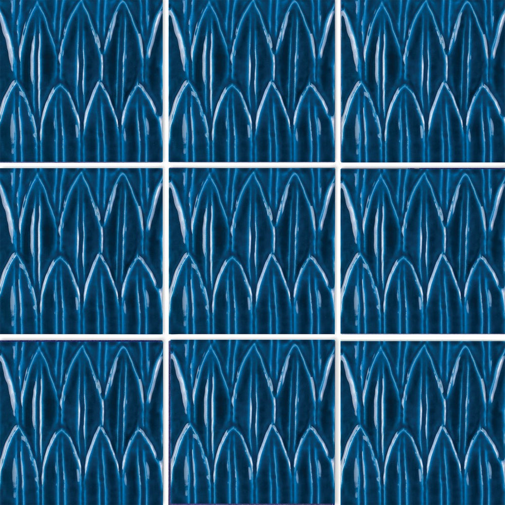 Tesoro-6-x-6-Sol-Glossy-Porcelain-Struttura-Tile-Blu