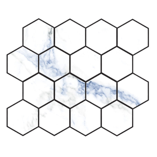 Tesoro 10.25" x 11.75" Indigo Rectified Matte Hexagon Porcelain Mosaic