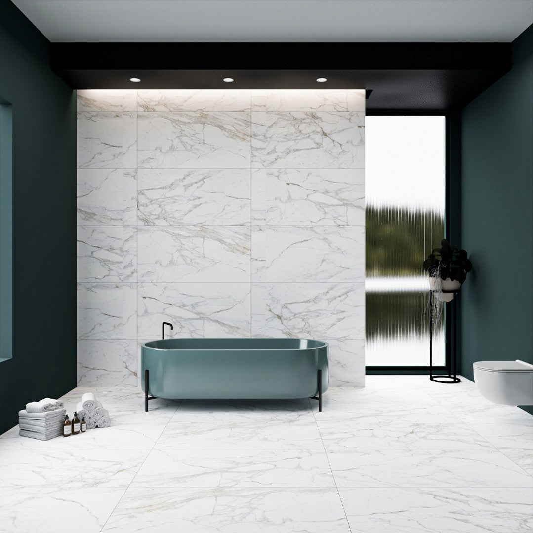 Tesoro-24-x-48-Lucca-Rectified-Matte-Porcelain-Tile-Calacatta