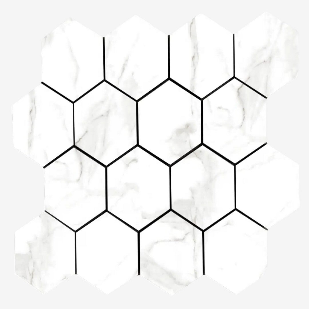 Tesoro 10.25" x 11.75" Lucca Rectified Matte Porcelain 3" Hexagon Mosaic