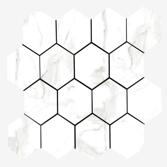 Tesoro 10.25" x 11.75" Lucca Rectified Polished Porcelain 3" Hexagon Mosaic