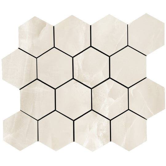 Tesoro 10.25" x 11.75" Lucca Rectified Matte Porcelain 3" Hexagon Mosaic