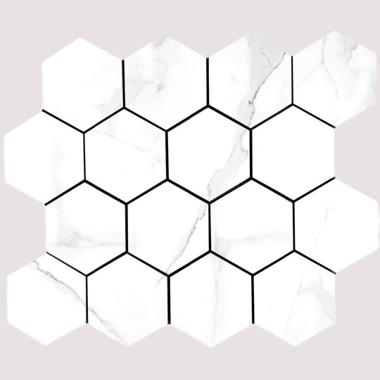 Tesoro 10.25" x 11.75" Lucca Rectified Matte Porcelain 3" Hexagon Mosaic