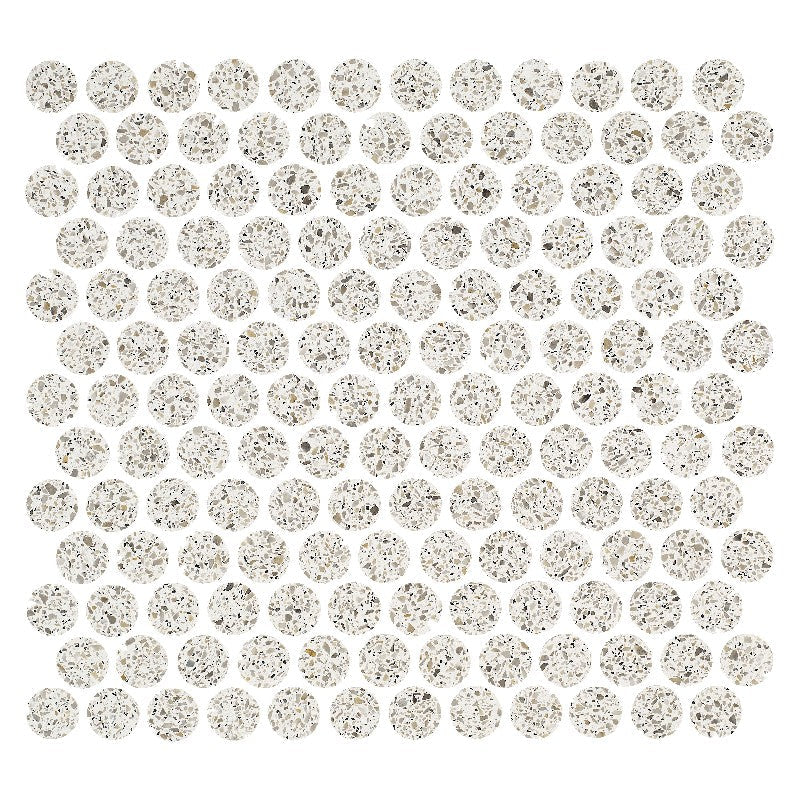 Maniscalco Stone 11.25" x 12" Eco Rock Honed Terrazzo Penny Round