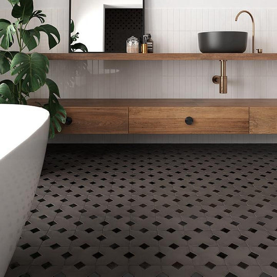 Tesoro-1.25-x-1.25-Kasbah-Pressed-Matte-Porcelain-Taco-Tile-Black-A-Taco