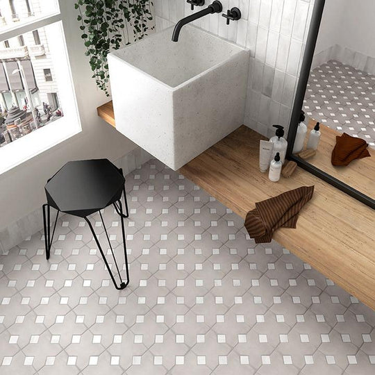 Tesoro-1.25-x-1.25-Kasbah-Pressed-Matte-Porcelain-Taco-Tile-White-A-Taco