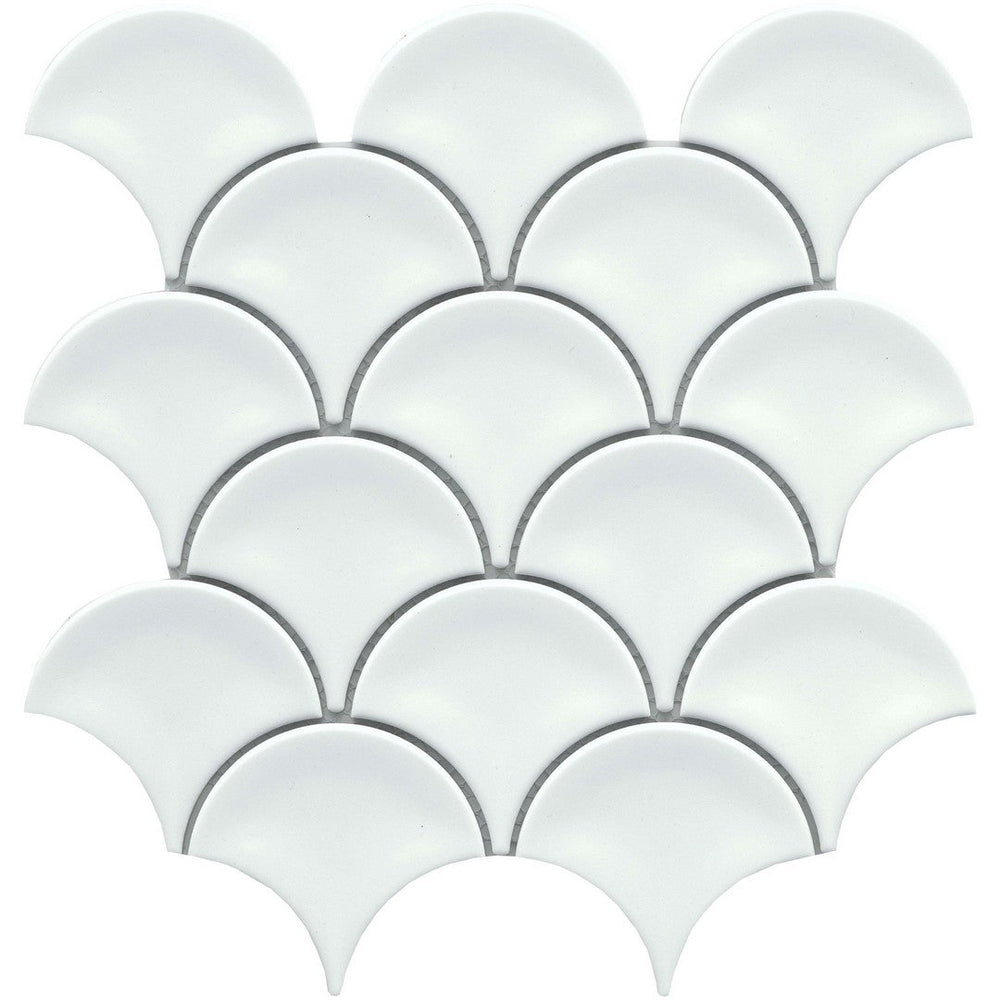 Emser 10" x 11" Reward Pressed Glossy Fan Porcelain Mosaic