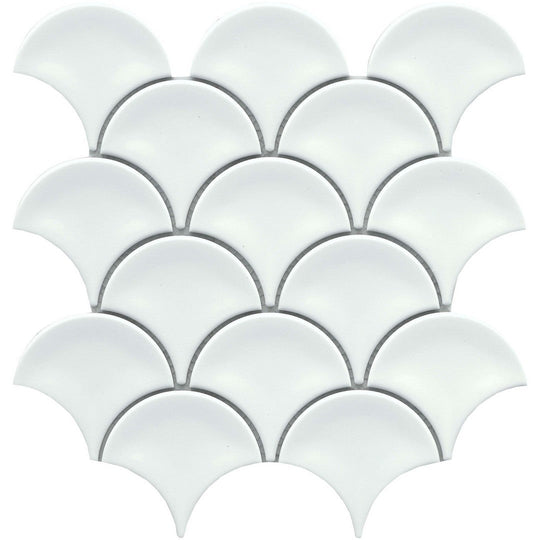 Emser 10" x 11" Reward Pressed Glossy Fan Porcelain Mosaic