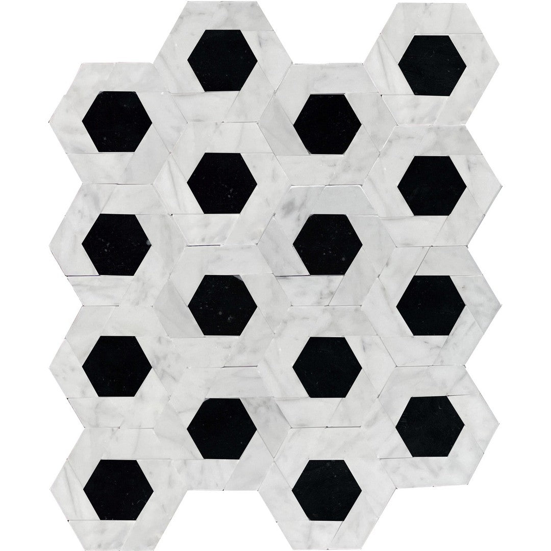 Emser 11" x 13" Bizou Polished Damask Marble Mosaic