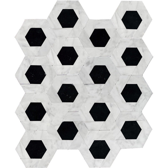 Emser 11" x 13" Bizou Polished Damask Marble Mosaic