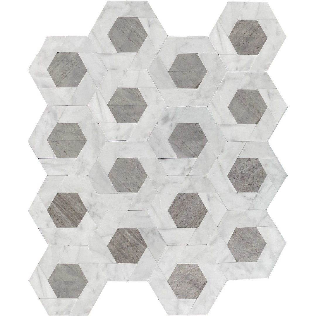 Emser 11" x 13" Bizou Polished Damask Marble Mosaic