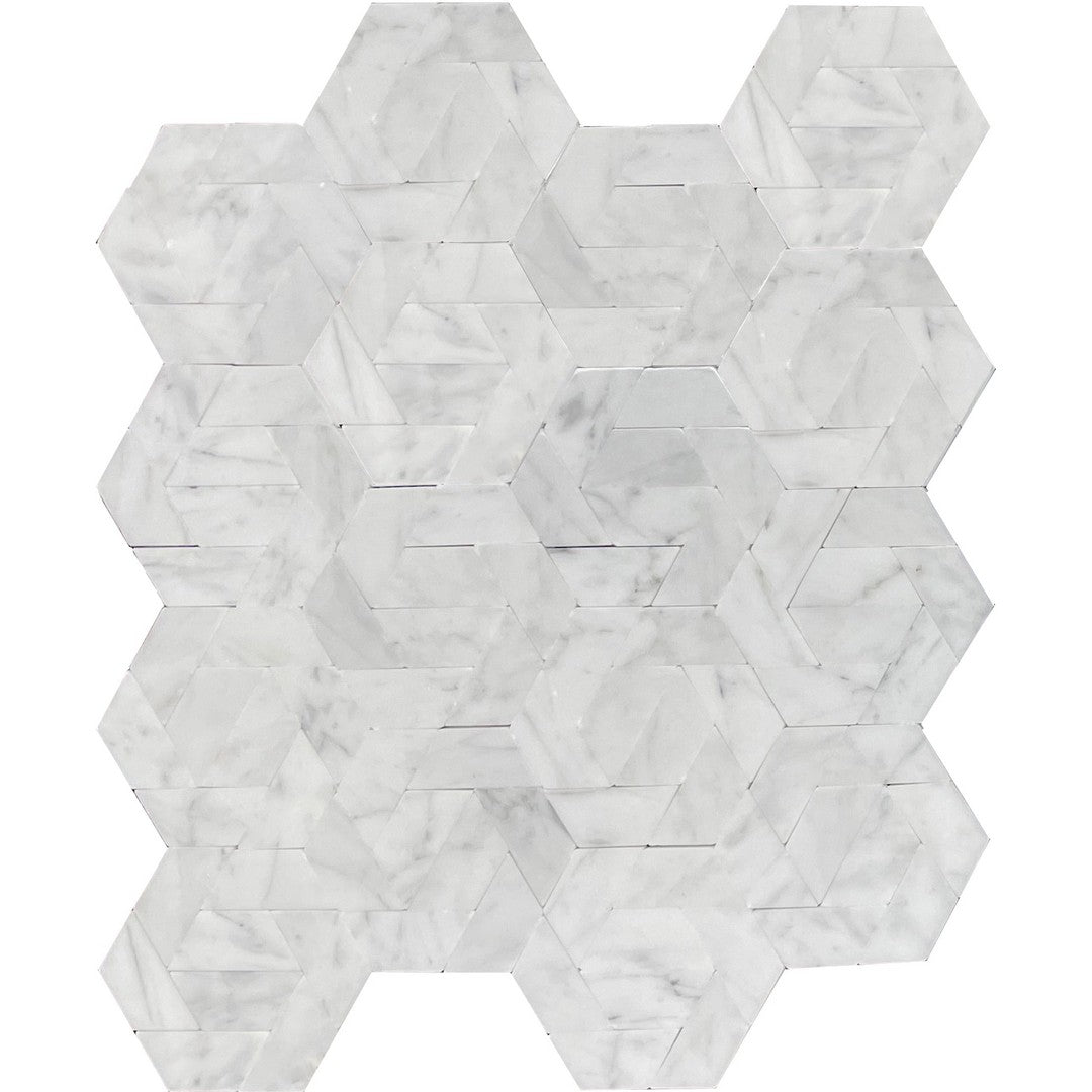 Emser 11" x 13" Bizou Polished Damask Marble Mosaic