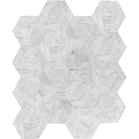 Emser 11" x 13" Bizou Polished Damask Marble Mosaic