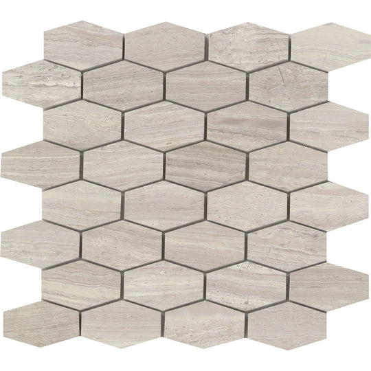 Emser 12" x 12" Metro Honed Marble Hexagon Wide Mosaic