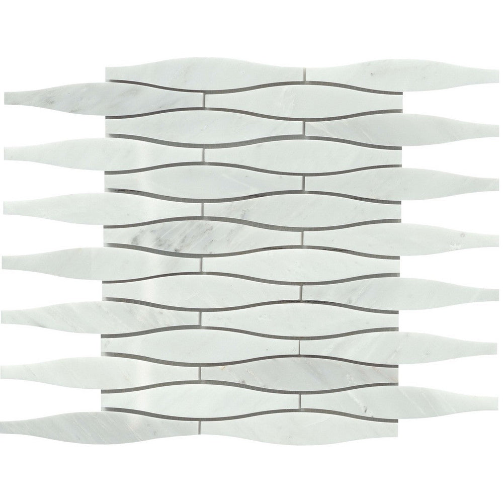 Emser 12" x 12" Marble Winter Frost Polished Marble Convex Mosaic