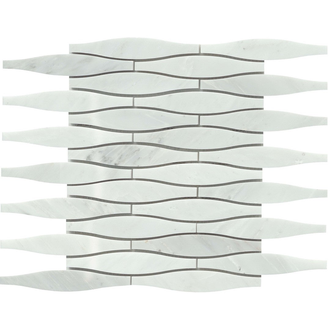 Emser 12" x 12" Marble Winter Frost Polished Marble Convex Mosaic