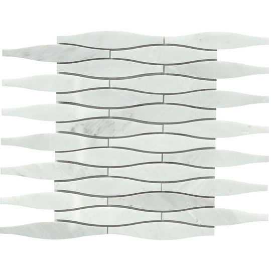 Emser 12" x 12" Marble Winter Frost Polished Marble Convex Mosaic