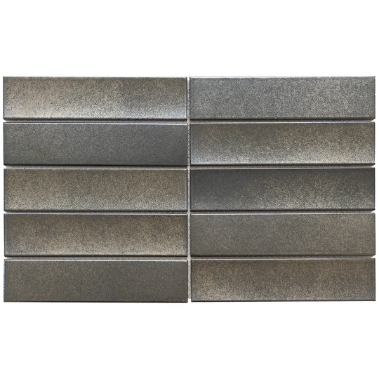 Emser 9" x 15" Kaizen Pressed Satin Stacked Porcelain Mosaic