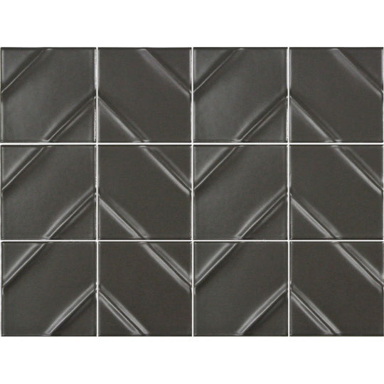 Emser 12" x 16" Kumito Matte Chevron Ceramic Mosaic