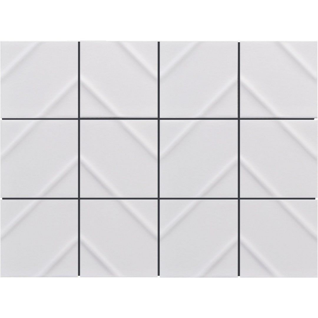 Emser 12" x 16" Kumito Matte Chevron Ceramic Mosaic