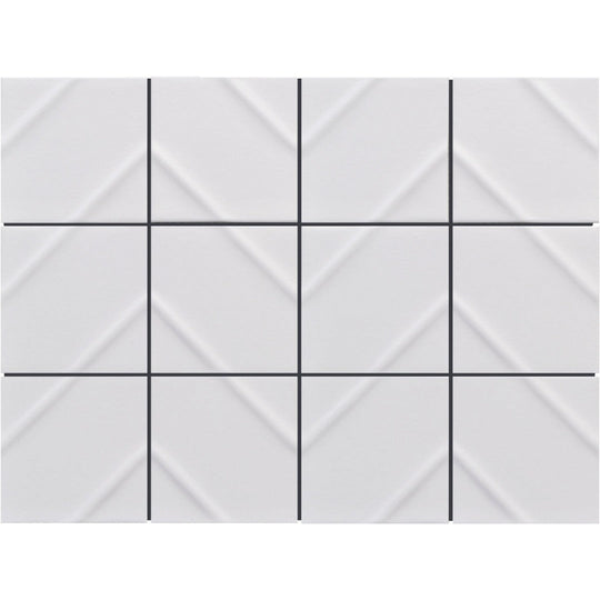 Emser 12" x 16" Kumito Matte Chevron Ceramic Mosaic