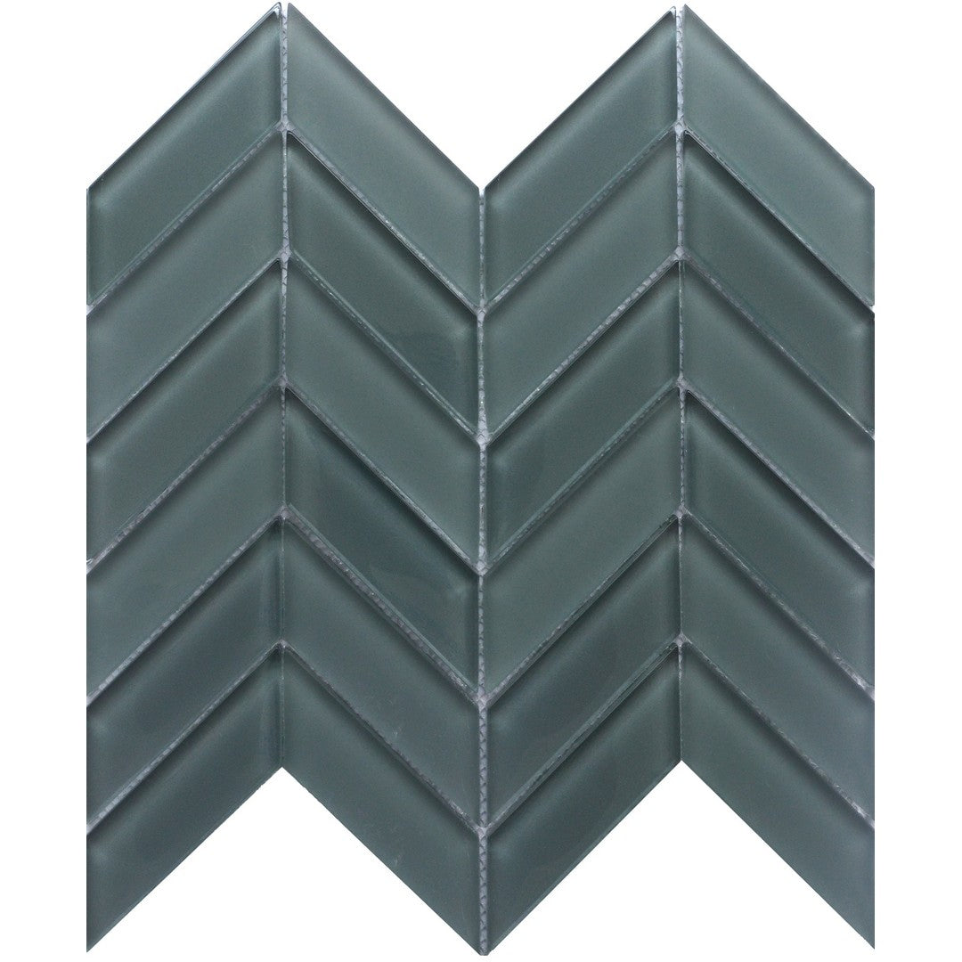Emser 12" x 12" Edge Glossy Chevron Glass Mosaic