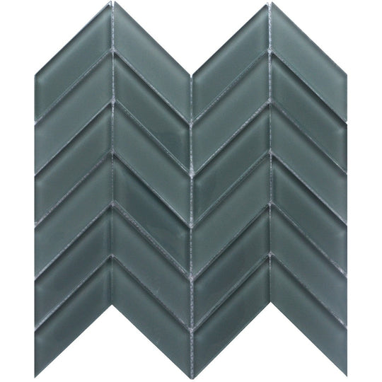 Emser 12" x 12" Edge Glossy Chevron Glass Mosaic