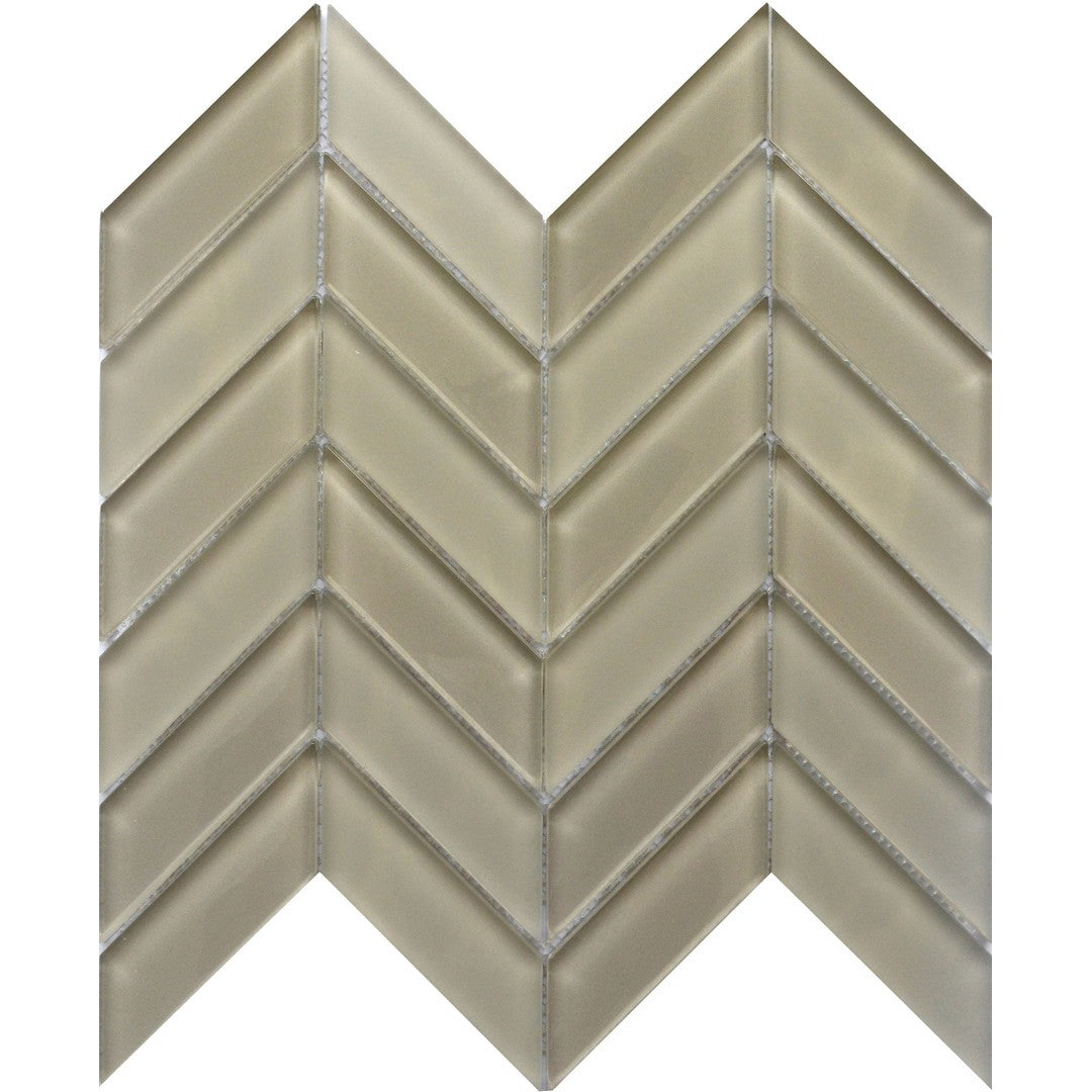 Emser 12" x 12" Edge Glossy Chevron Glass Mosaic