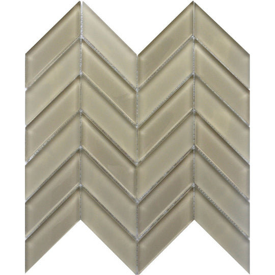 Emser 12" x 12" Edge Glossy Chevron Glass Mosaic