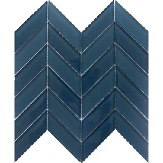 Emser 12" x 12" Edge Glossy Chevron Glass Mosaic