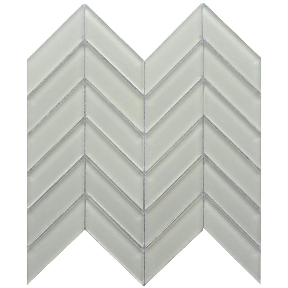 Emser 12" x 12" Edge Glossy Chevron Glass Mosaic