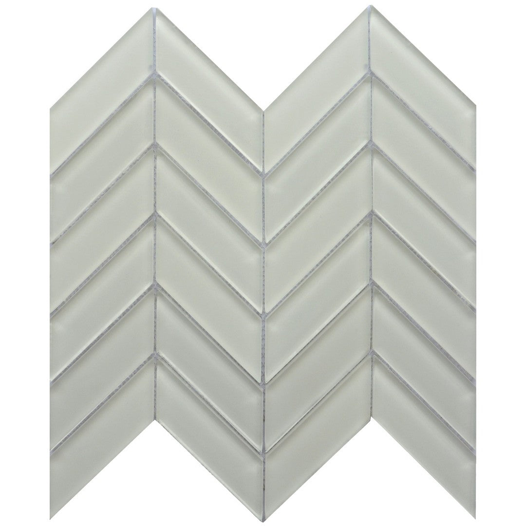 Emser 12" x 12" Edge Glossy Chevron Glass Mosaic