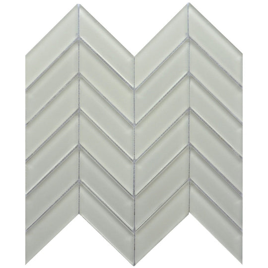 Emser 12" x 12" Edge Glossy Chevron Glass Mosaic