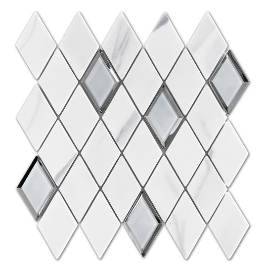 Emser 12" x 12" L'Amour Diamond Glass Mosaic