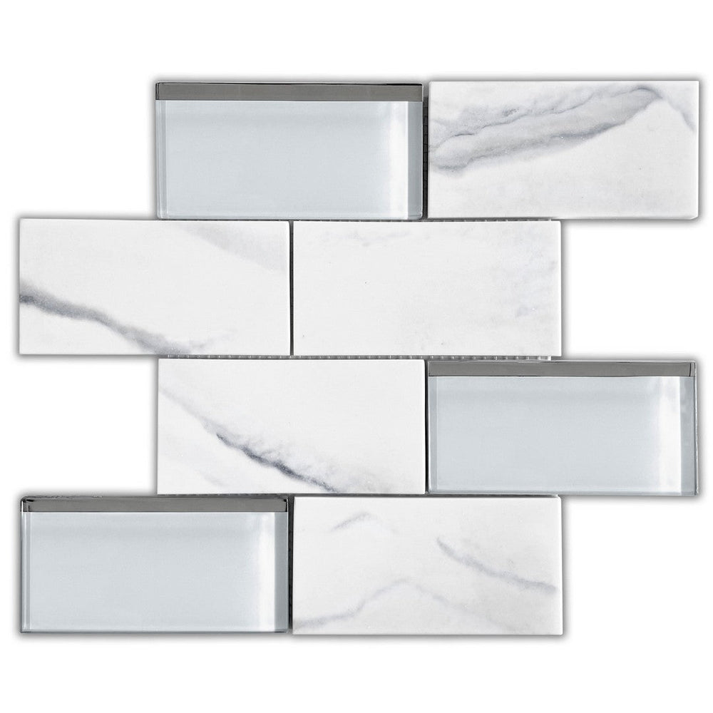 Emser 12" x 12" L'Amour Offset Glass Mosaic