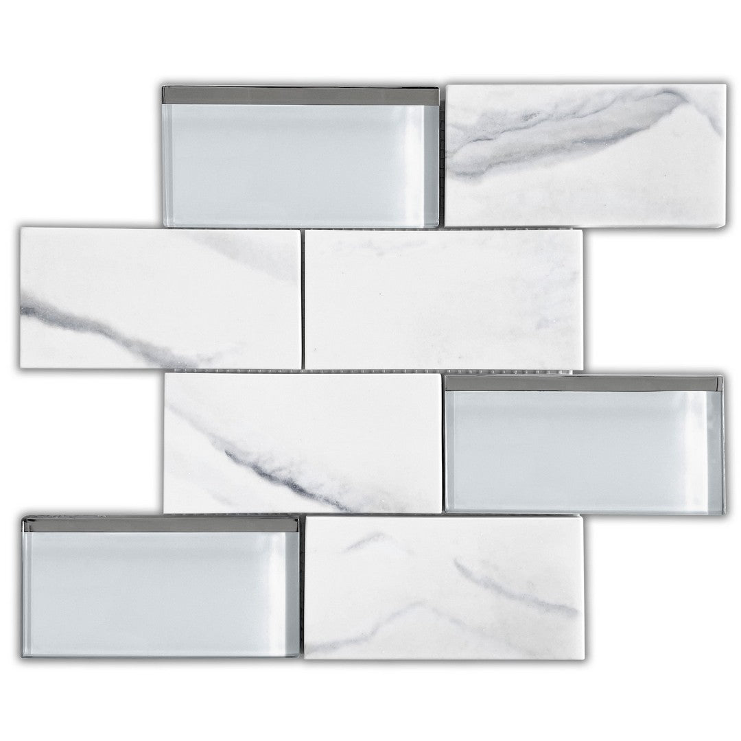 Emser 12" x 12" L'Amour Offset Glass Mosaic