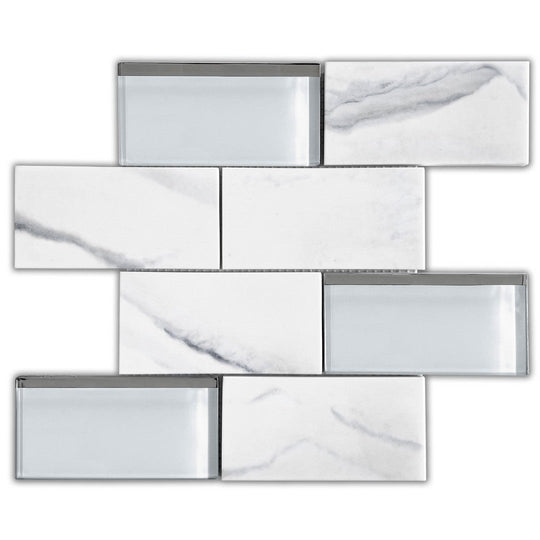 Emser 12" x 12" L'Amour Offset Glass Mosaic