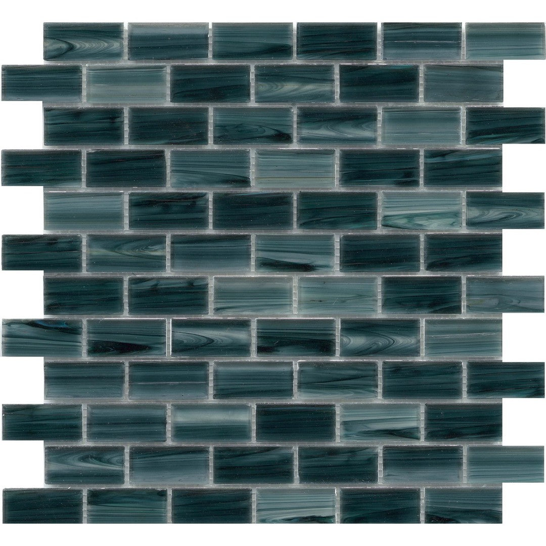 Emser 12" x 12" Swirl Pressed Glossy Glass Offset Mosaic