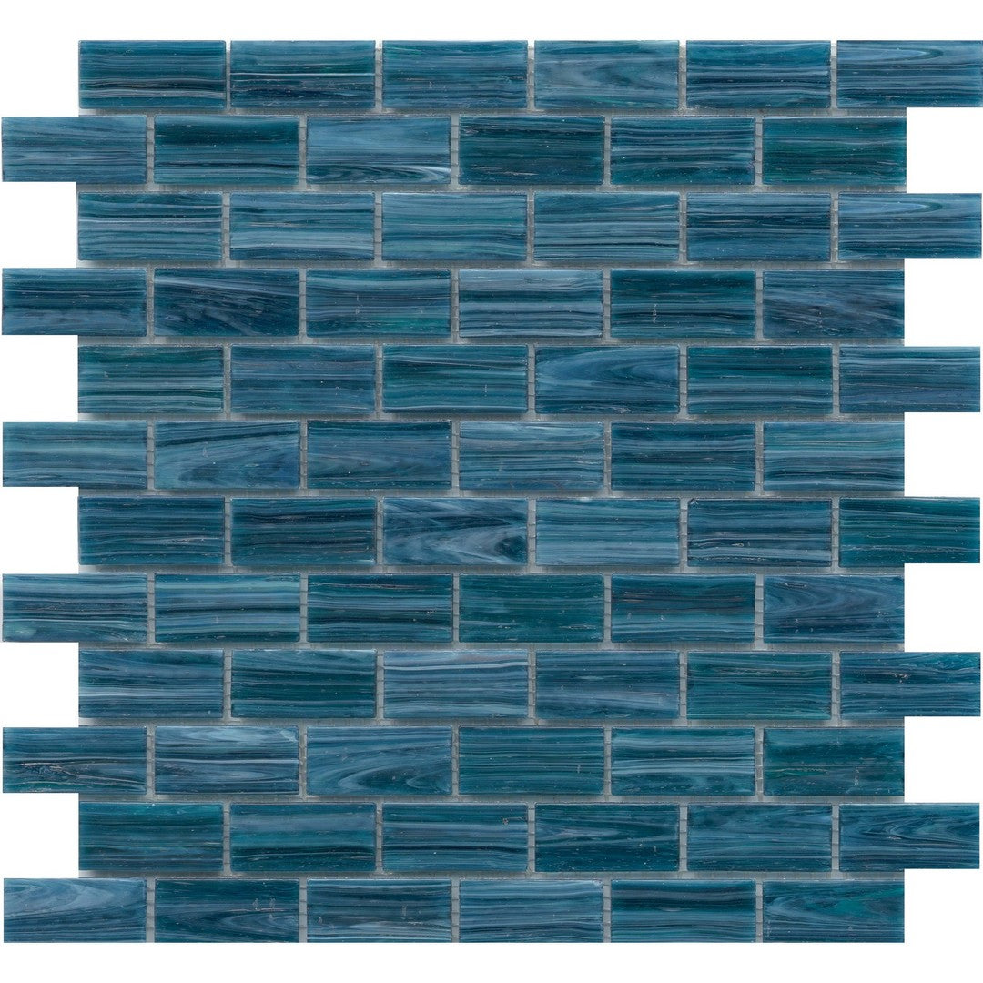 Emser 12" x 12" Swirl Pressed Glossy Glass Offset Mosaic