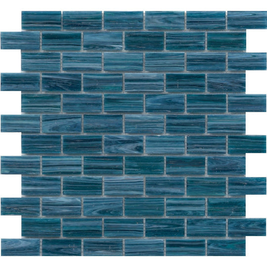 Emser 12" x 12" Swirl Pressed Glossy Glass Offset Mosaic